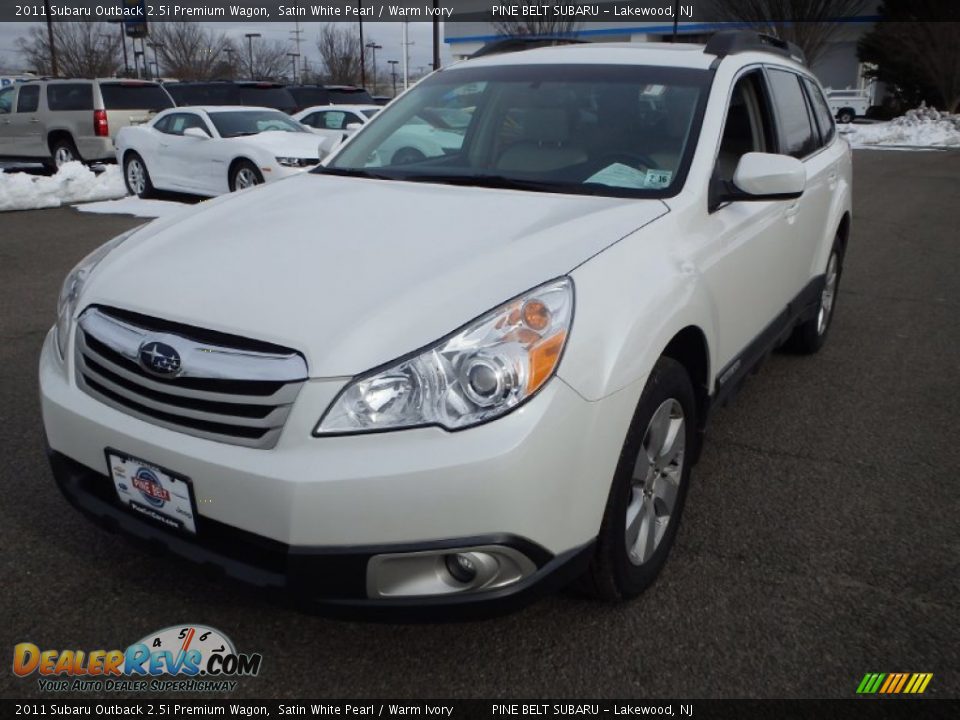 2011 Subaru Outback 2.5i Premium Wagon Satin White Pearl / Warm Ivory Photo #1