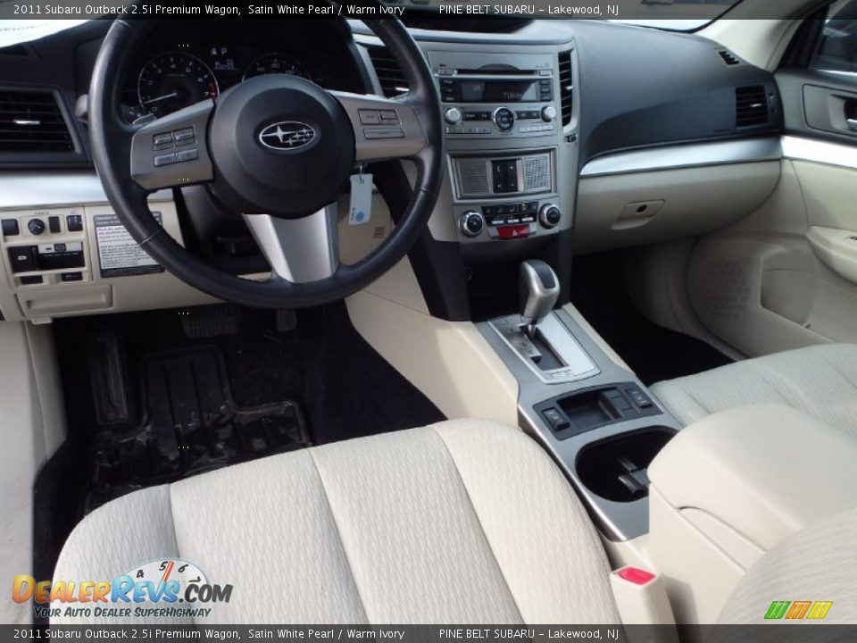 2011 Subaru Outback 2.5i Premium Wagon Satin White Pearl / Warm Ivory Photo #11