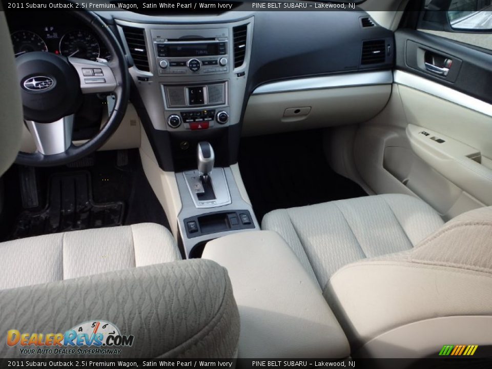 2011 Subaru Outback 2.5i Premium Wagon Satin White Pearl / Warm Ivory Photo #12