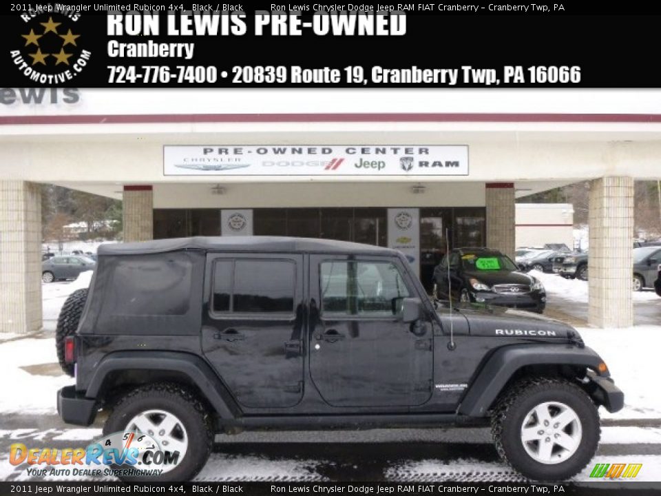 2011 Jeep Wrangler Unlimited Rubicon 4x4 Black / Black Photo #1
