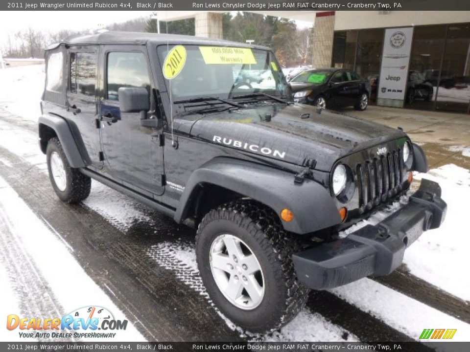 2011 Jeep Wrangler Unlimited Rubicon 4x4 Black / Black Photo #2