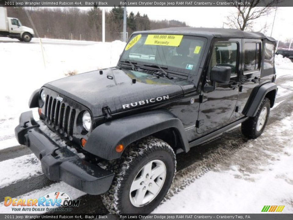 2011 Jeep Wrangler Unlimited Rubicon 4x4 Black / Black Photo #4