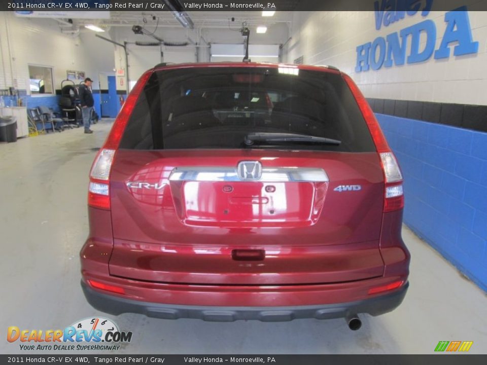 2011 Honda CR-V EX 4WD Tango Red Pearl / Gray Photo #3