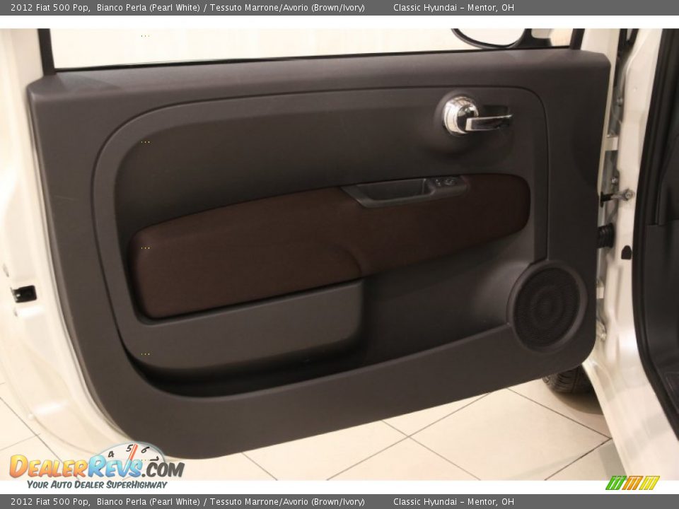 2012 Fiat 500 Pop Bianco Perla (Pearl White) / Tessuto Marrone/Avorio (Brown/Ivory) Photo #4
