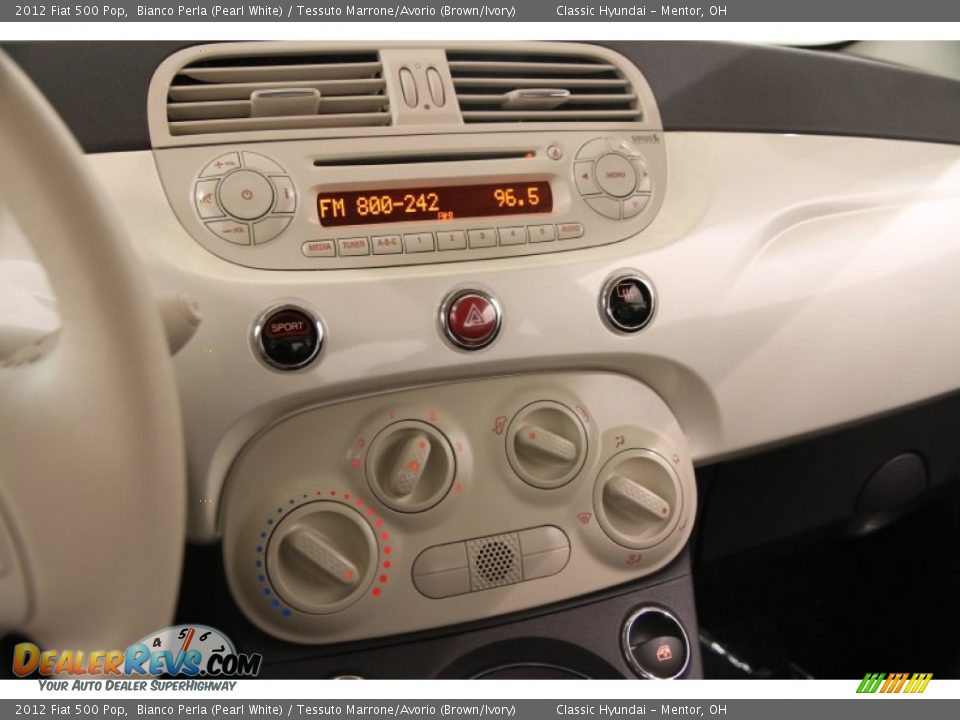 2012 Fiat 500 Pop Bianco Perla (Pearl White) / Tessuto Marrone/Avorio (Brown/Ivory) Photo #8