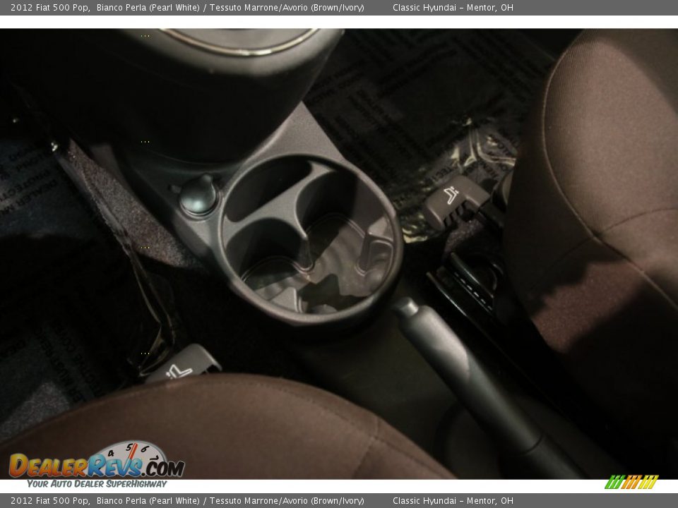 2012 Fiat 500 Pop Bianco Perla (Pearl White) / Tessuto Marrone/Avorio (Brown/Ivory) Photo #10
