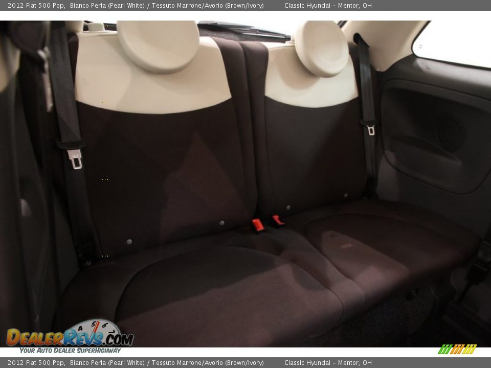 2012 Fiat 500 Pop Bianco Perla (Pearl White) / Tessuto Marrone/Avorio (Brown/Ivory) Photo #12