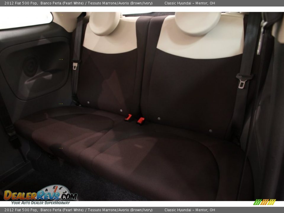 2012 Fiat 500 Pop Bianco Perla (Pearl White) / Tessuto Marrone/Avorio (Brown/Ivory) Photo #13