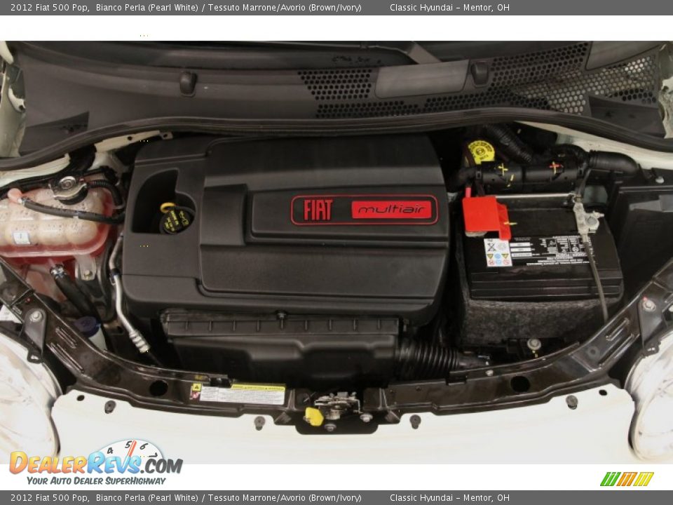 2012 Fiat 500 Pop Bianco Perla (Pearl White) / Tessuto Marrone/Avorio (Brown/Ivory) Photo #15