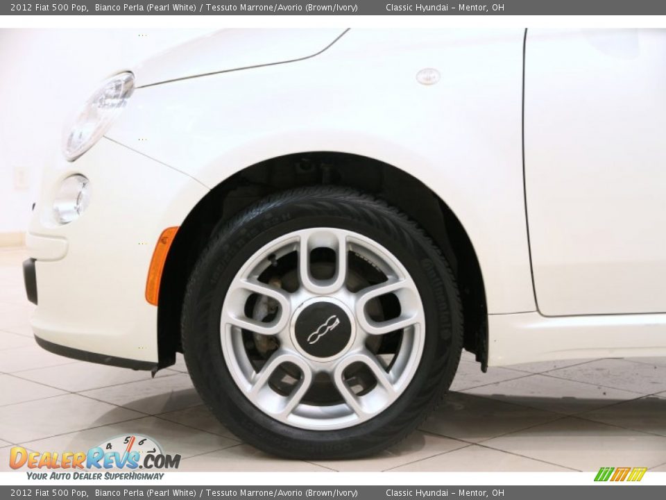 2012 Fiat 500 Pop Bianco Perla (Pearl White) / Tessuto Marrone/Avorio (Brown/Ivory) Photo #16