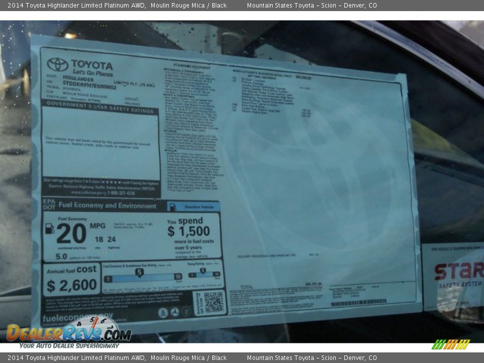 2014 Toyota Highlander Limited Platinum AWD Moulin Rouge Mica / Black Photo #12