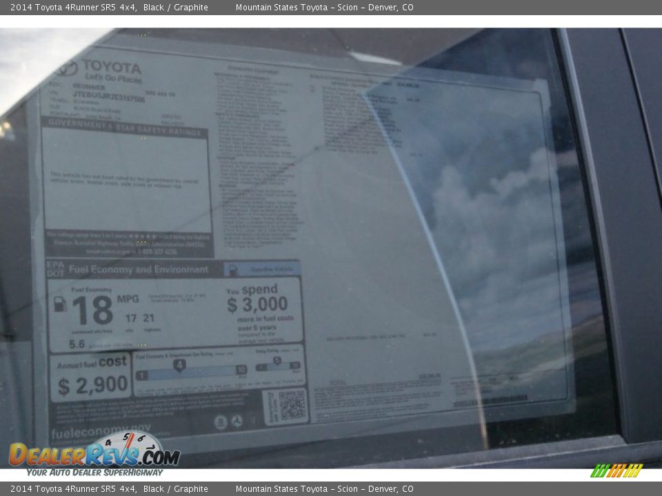 2014 Toyota 4Runner SR5 4x4 Black / Graphite Photo #10