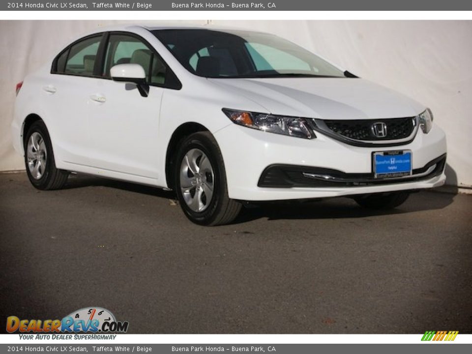2014 Honda Civic LX Sedan Taffeta White / Beige Photo #1
