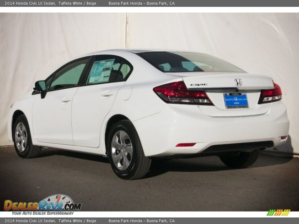2014 Honda Civic LX Sedan Taffeta White / Beige Photo #2