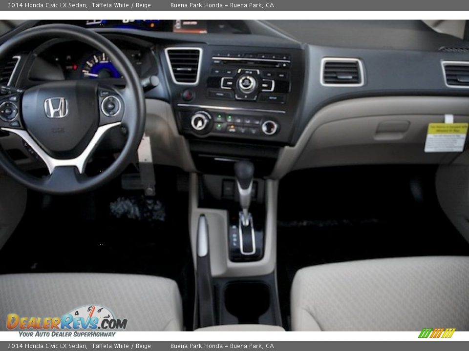 2014 Honda Civic LX Sedan Taffeta White / Beige Photo #15