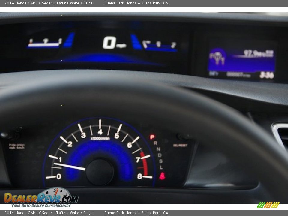 2014 Honda Civic LX Sedan Taffeta White / Beige Photo #17