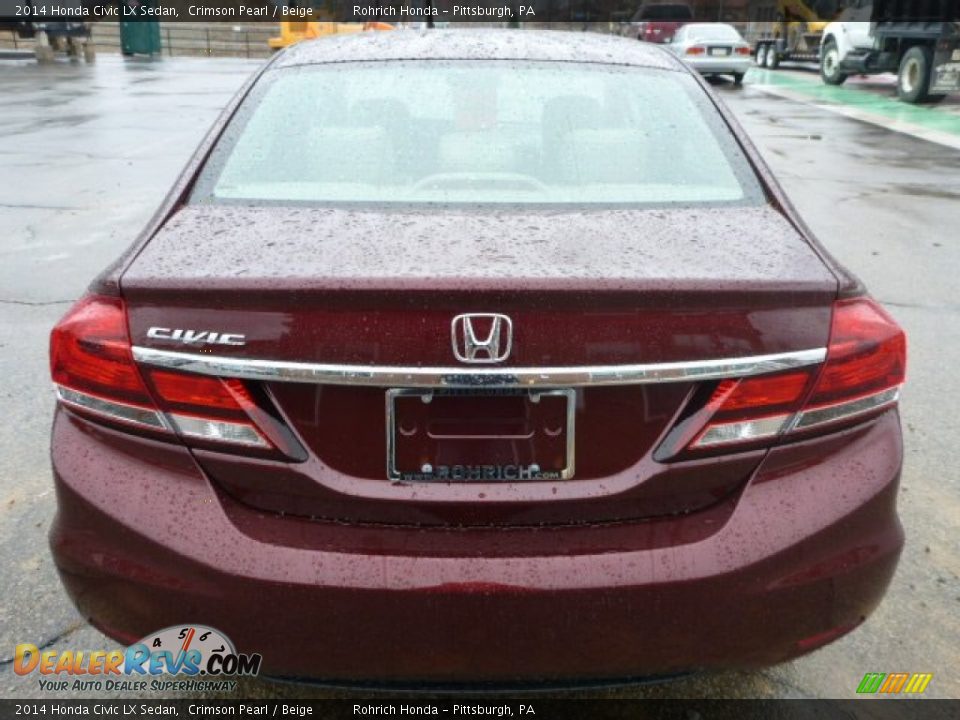 2014 Honda Civic LX Sedan Crimson Pearl / Beige Photo #4
