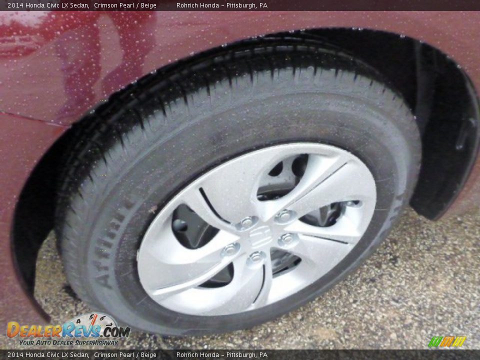 2014 Honda Civic LX Sedan Crimson Pearl / Beige Photo #9