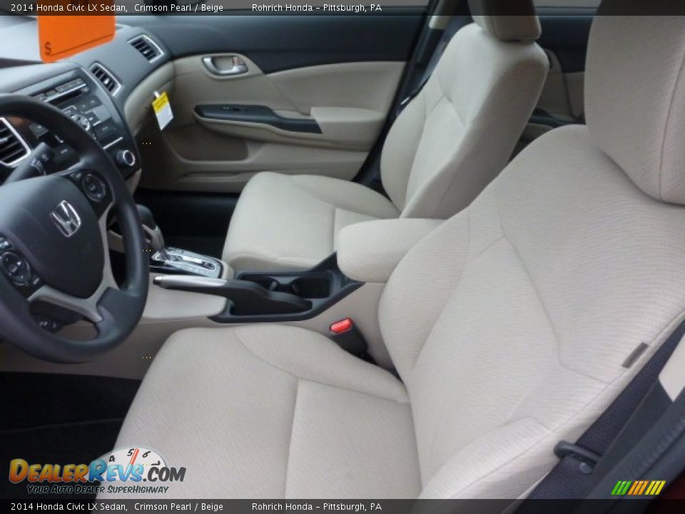 2014 Honda Civic LX Sedan Crimson Pearl / Beige Photo #10