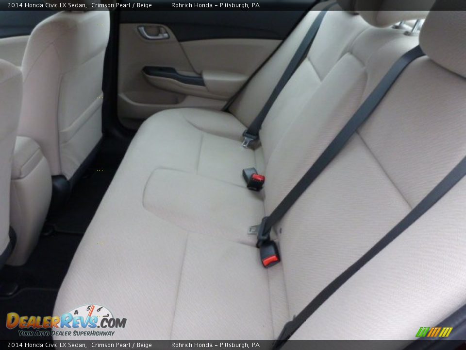 2014 Honda Civic LX Sedan Crimson Pearl / Beige Photo #11