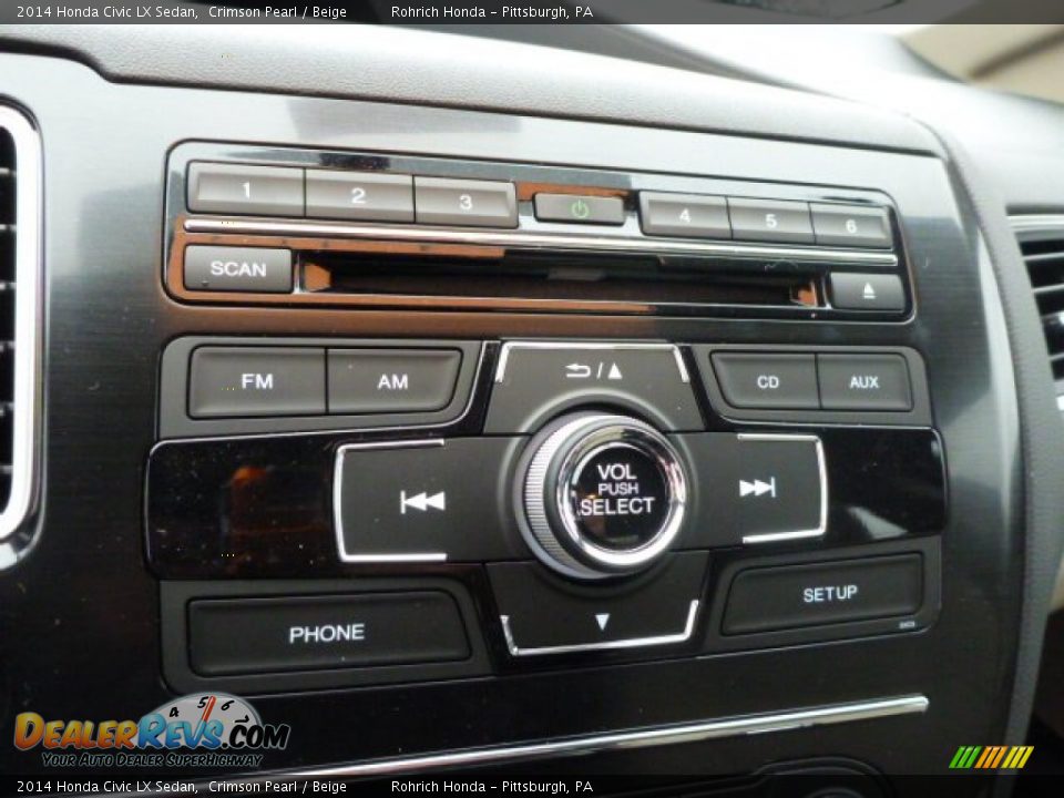 2014 Honda Civic LX Sedan Crimson Pearl / Beige Photo #15