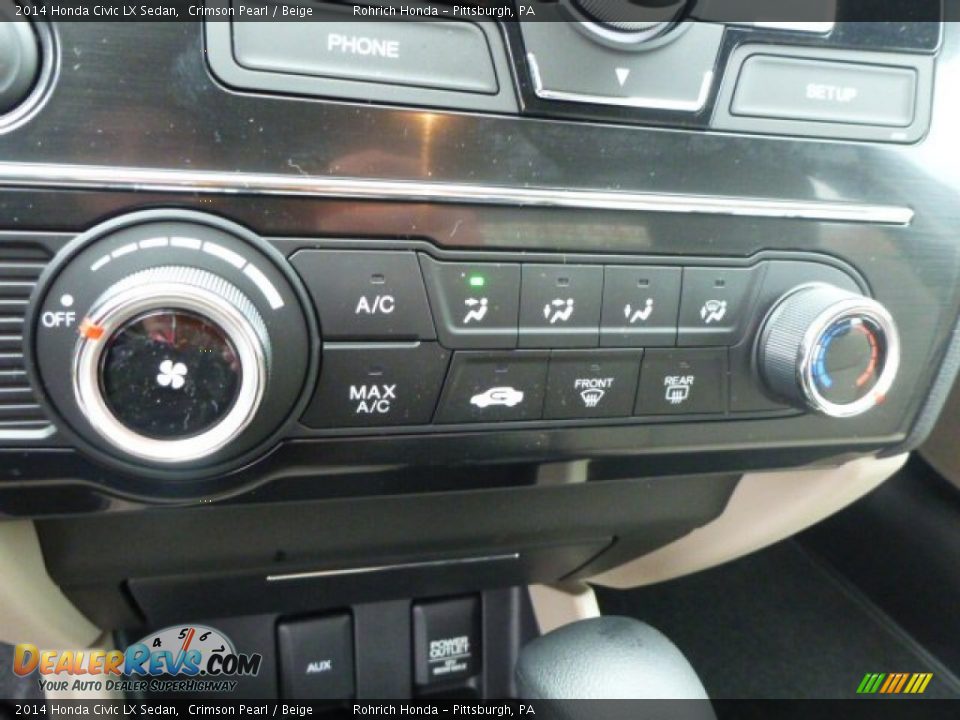 2014 Honda Civic LX Sedan Crimson Pearl / Beige Photo #16