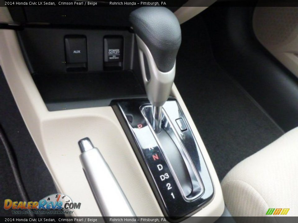 2014 Honda Civic LX Sedan Crimson Pearl / Beige Photo #17