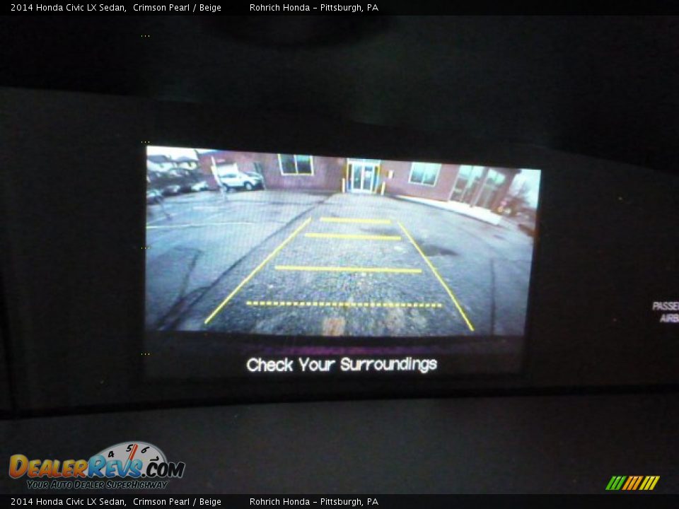 2014 Honda Civic LX Sedan Crimson Pearl / Beige Photo #18
