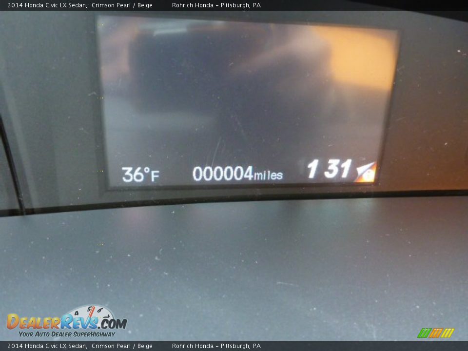 2014 Honda Civic LX Sedan Crimson Pearl / Beige Photo #19