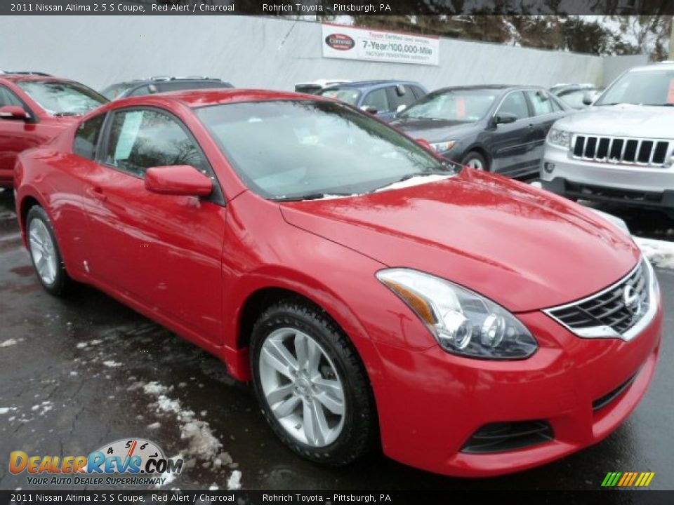 2011 Nissan Altima 2.5 S Coupe Red Alert / Charcoal Photo #1