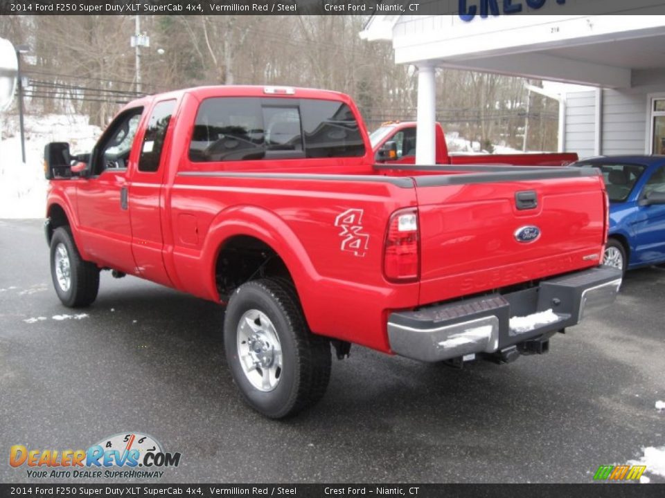 2014 Ford F250 Super Duty XLT SuperCab 4x4 Vermillion Red / Steel Photo #2