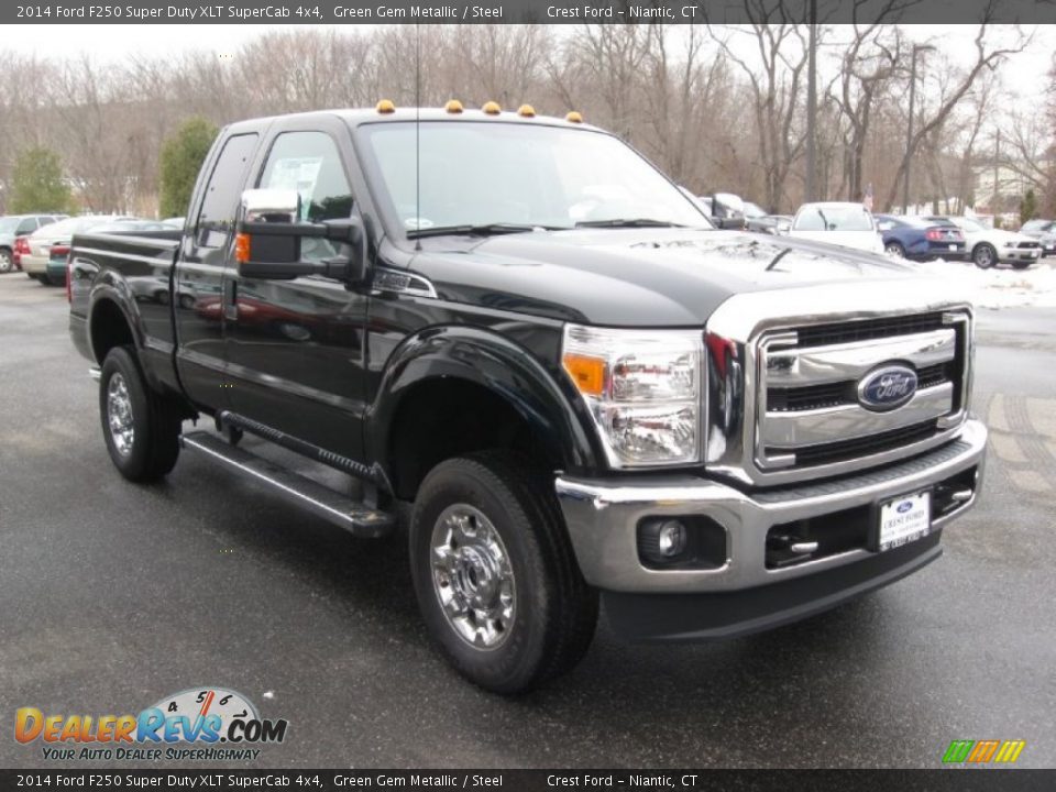 2014 Ford F250 Super Duty XLT SuperCab 4x4 Green Gem Metallic / Steel Photo #1