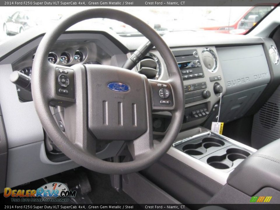 2014 Ford F250 Super Duty XLT SuperCab 4x4 Green Gem Metallic / Steel Photo #3