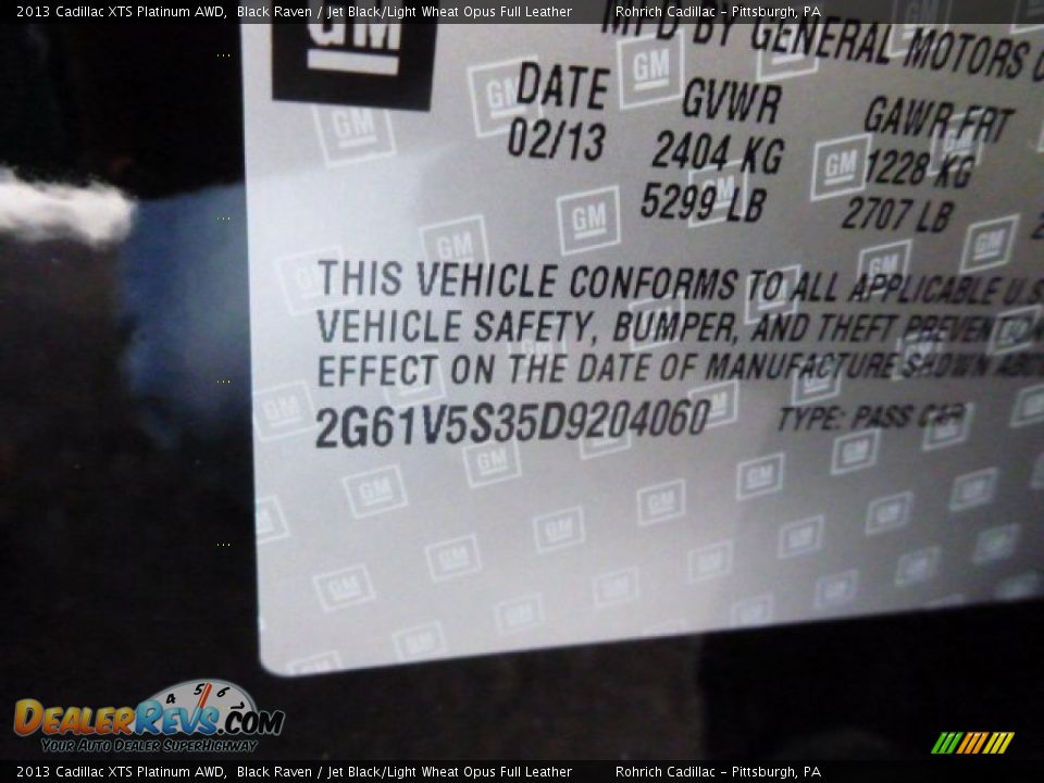 2013 Cadillac XTS Platinum AWD Black Raven / Jet Black/Light Wheat Opus Full Leather Photo #25