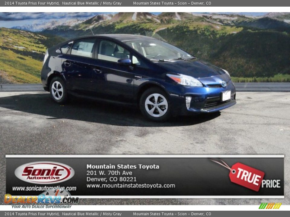 2014 Toyota Prius Four Hybrid Nautical Blue Metallic / Misty Gray Photo #1