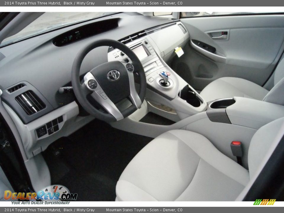 2014 Toyota Prius Three Hybrid Black / Misty Gray Photo #5