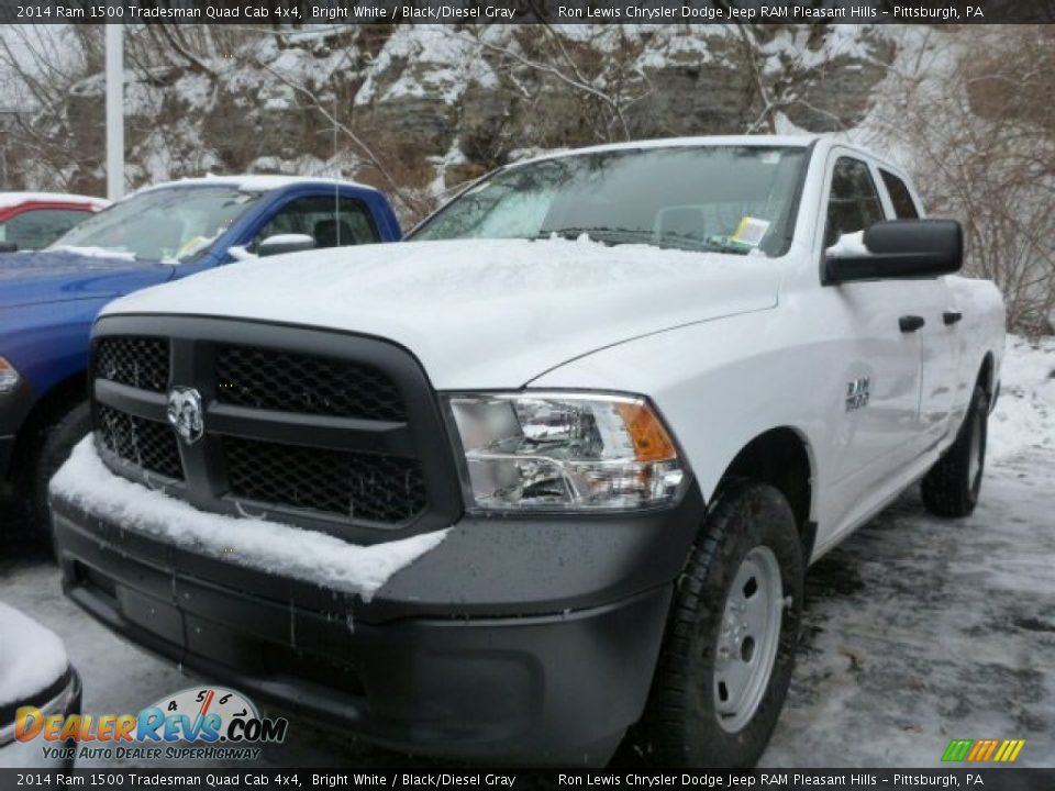 2014 Ram 1500 Tradesman Quad Cab 4x4 Bright White / Black/Diesel Gray Photo #1