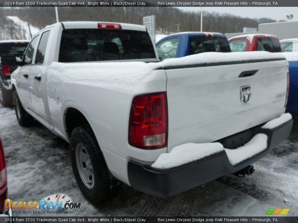 2014 Ram 1500 Tradesman Quad Cab 4x4 Bright White / Black/Diesel Gray Photo #2