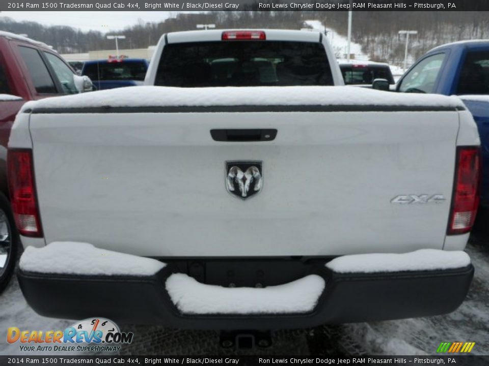 2014 Ram 1500 Tradesman Quad Cab 4x4 Bright White / Black/Diesel Gray Photo #3