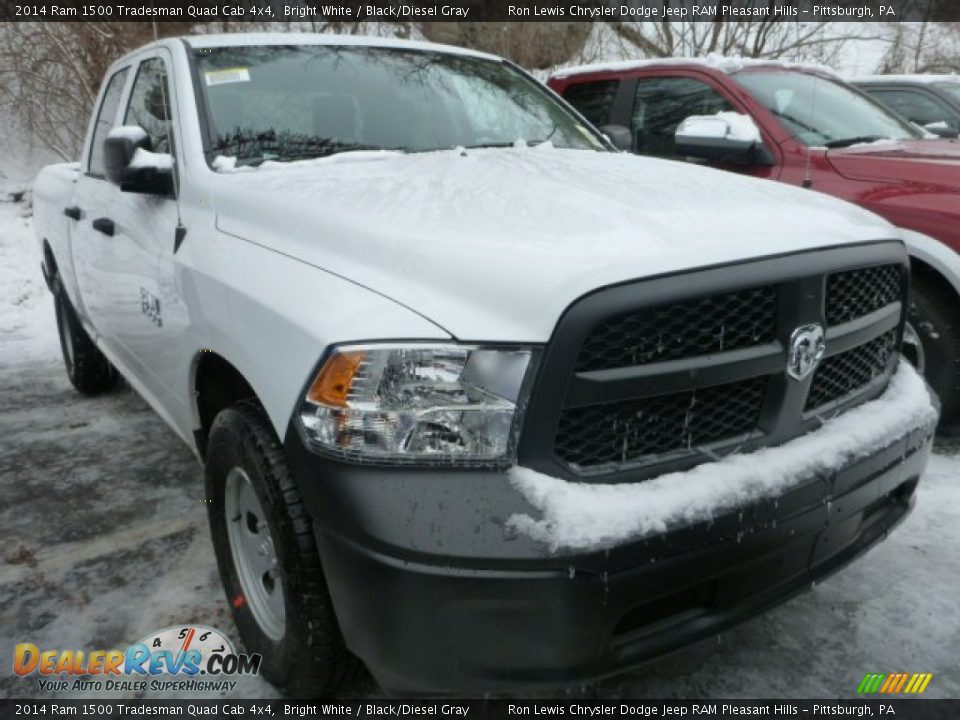 2014 Ram 1500 Tradesman Quad Cab 4x4 Bright White / Black/Diesel Gray Photo #10