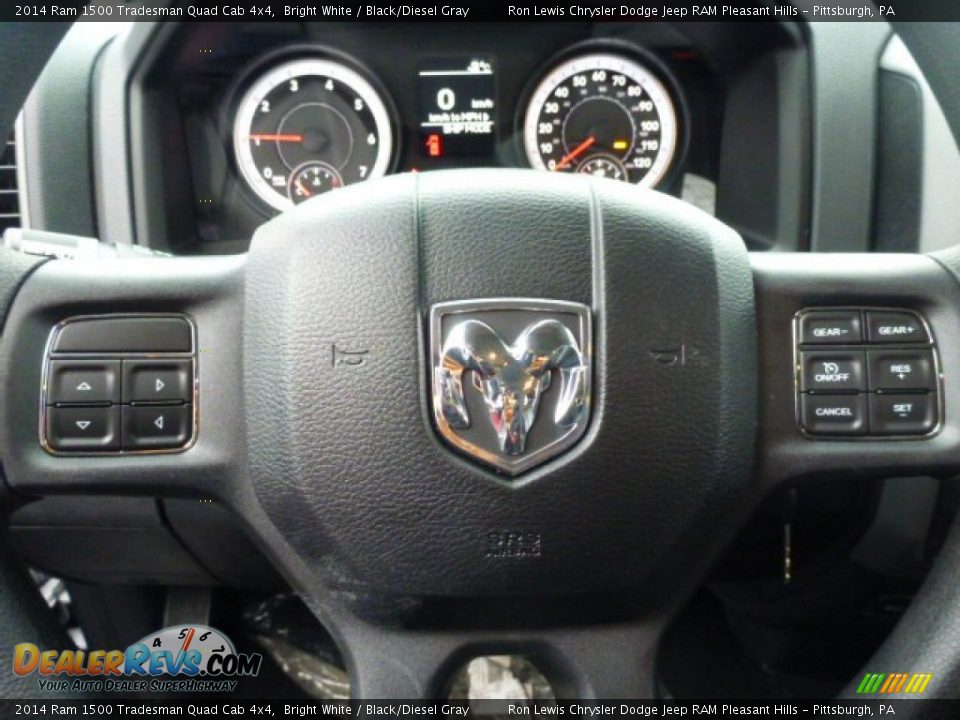 2014 Ram 1500 Tradesman Quad Cab 4x4 Bright White / Black/Diesel Gray Photo #16