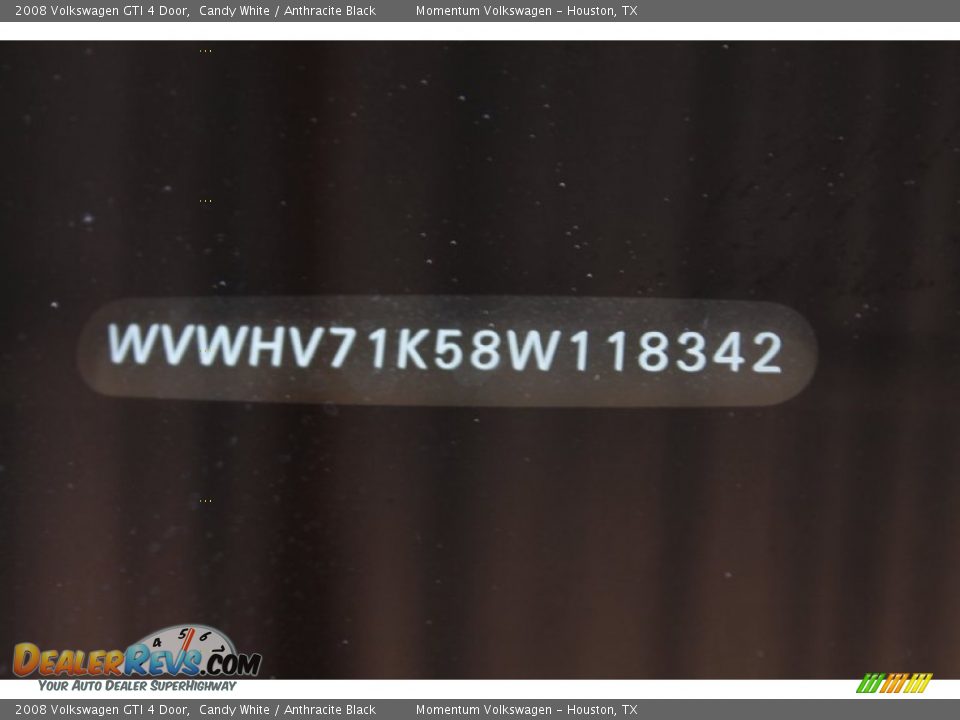 2008 Volkswagen GTI 4 Door Candy White / Anthracite Black Photo #31