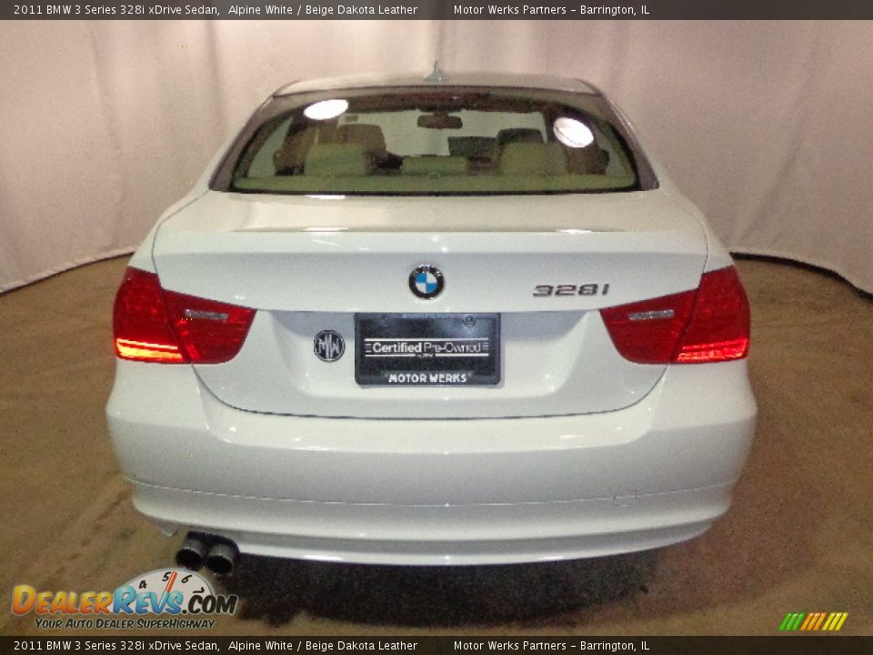 2011 BMW 3 Series 328i xDrive Sedan Alpine White / Beige Dakota Leather Photo #6