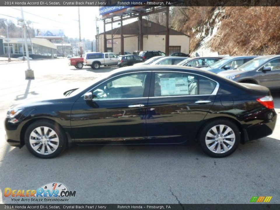 2014 Honda Accord EX-L Sedan Crystal Black Pearl / Ivory Photo #2