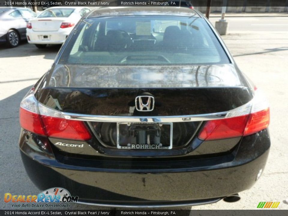 2014 Honda Accord EX-L Sedan Crystal Black Pearl / Ivory Photo #3