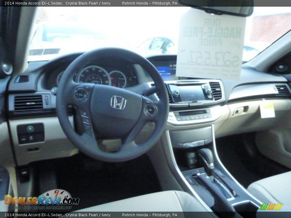 2014 Honda Accord EX-L Sedan Crystal Black Pearl / Ivory Photo #9