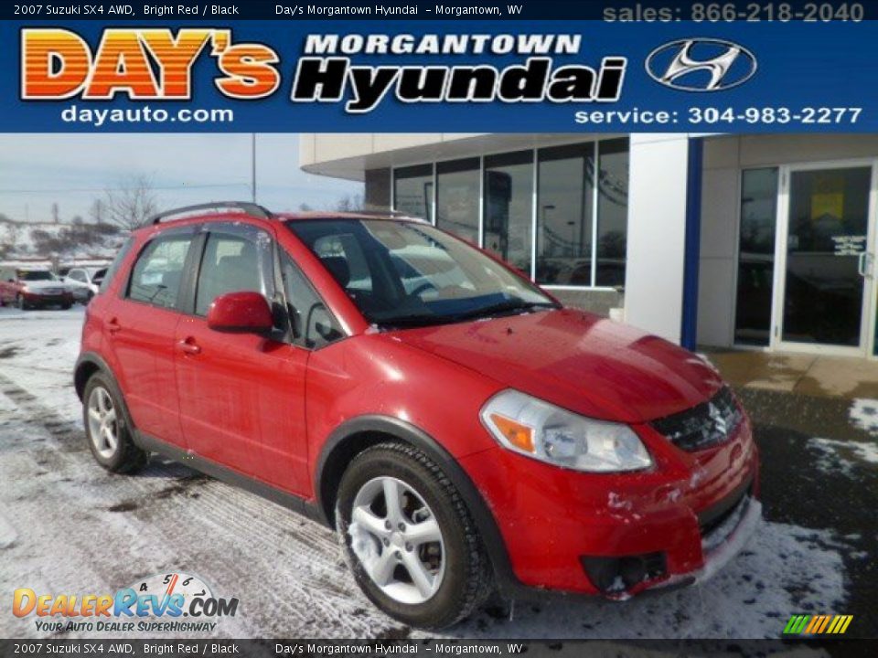 2007 Suzuki SX4 AWD Bright Red / Black Photo #1