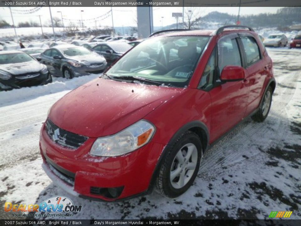 2007 Suzuki SX4 AWD Bright Red / Black Photo #3