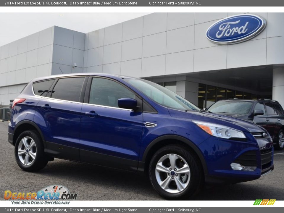 2014 Ford Escape SE 1.6L EcoBoost Deep Impact Blue / Medium Light Stone Photo #1