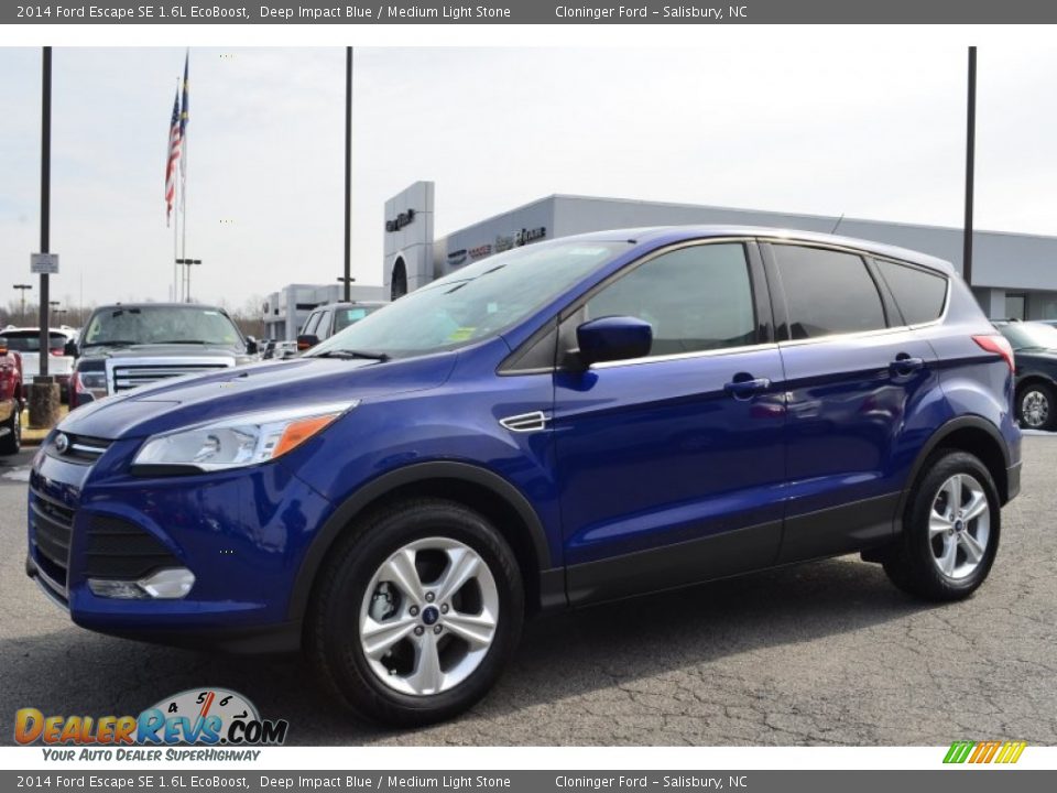 2014 Ford Escape SE 1.6L EcoBoost Deep Impact Blue / Medium Light Stone Photo #3